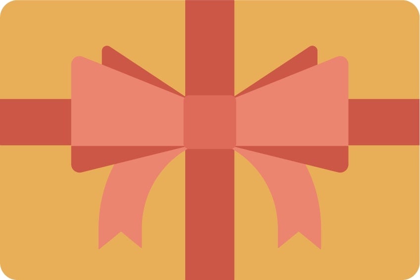 Colorful gift card image representing a gift card purchase.