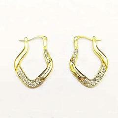 Golden Plated Zircon Jewelry Earrings