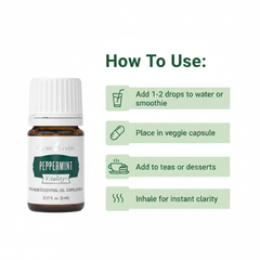 Young Living Peppermint Vitality Essential Oil Supplement 5ml