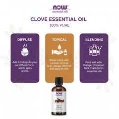 NOW Essential Oils 100% Pure Clove Oil 4 fl oz. (118ml)