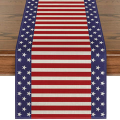 Independence Day Linen Burlap Table Bunting