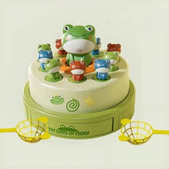 Interactive Electric Bouncing Frog Turntable Toy - Educational Desktop Game for Boys & Girls