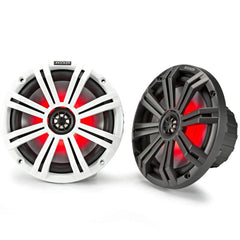 KICKER Pair 45KM84L 8" 600 Watt Marine Boat Waterproof Speakers w/LED's KM8 (Refurbished)