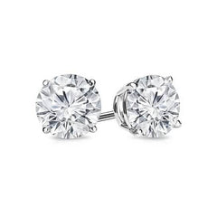Lab Created White Topaz 6mm Round Cut 925 Sterling Silver Stud Earrings