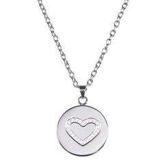 Love, Faith, & Survival Cubic Zirconia Disc Necklace