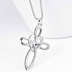 Lovely Sterling Silver Cross Pendant Necklace