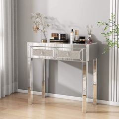 Mirror Desk Dresser with 2 Drawers