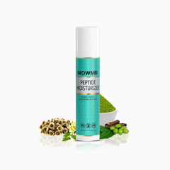 Container of WOW MD LLC Peptide Moisturizer for facial care, featuring the skincare product in a sleek jar.
