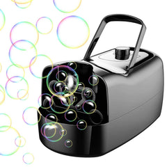 Portable Bubble Blowing Machine with 2 Speeds Handle 3000-4000 Bubbles Per Minute Plug-In Battery Powered