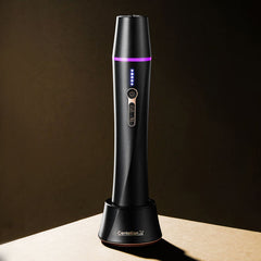 premium anti-aging cream in sleek black device on table