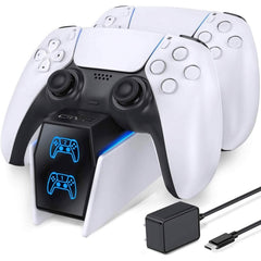 PS5 Controller Charger Station with Fast Charging AC Adapter 5V/3A (Refurbished)