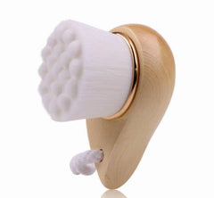 Eco-friendly facial skincare bundle includes a reusable wooden facial brush with soft bristles for deep cleansing.