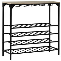 Rustic 40 Bottles Metal Floor Free Standing Wine Rack Table