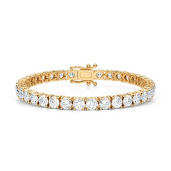 12.50 CTW D VS Round Lab Grown Diamond 7.5" Tennis Bracelet 14k Yellow Gold