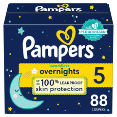 Couches Pampers Swaddlers Overnights Taille 5, lot de 88