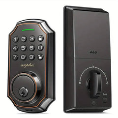 Smart Keypad Door Deadbolt Lock Set with 100-Code Keyless Entry and Anti-Peeking Password