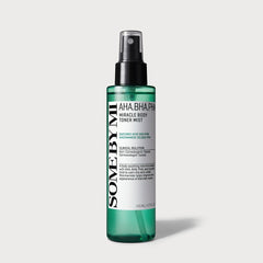 SOME BY MI AHA BHA PHA body mist in a 140ml green bottle. Vegan miracle toner spray for body acne and texture improvement.