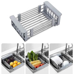 Stainless Steel Frame Drain Basket Telescopic Sink Frame