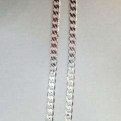 White Unisex Cuban Link Chain 24"