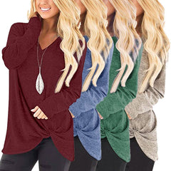 Women's Casual Long Sleeve Solid T-Shirts