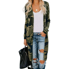 Women's Open Front Printed Cardigans Sweaters Thin Coats Jackets Outerwear