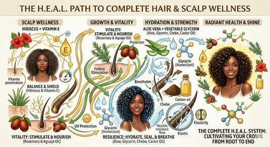 H.E.A.L. Path to Complete Hair & Scalp Wellness - plant-based hair care alternatives for hydration and vitality.