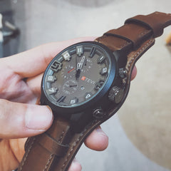 Mens Trendy Korean-style Sport Watch With A Bold Large Dial For Students