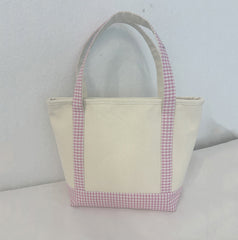 Lattice Travel Large-capacity Color-spliced Thickened Handbag