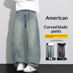 Pantalon utilitaire d’automne, ample et à jambes droites