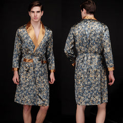 Pyjama longue nuisette d'été pour homme en soie glacée