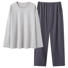 Mens 100 Cotton Pajama Set With Long-sleeve Top And Long Pants