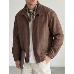 Old-money-style Vintage Stand-collar Utility Jacket