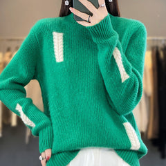 Pull en maille tendance à col montant pour femme