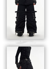 Pantalon décontracté d'hiver pour homme, jambes retroussées et épaissies