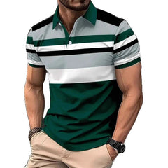 Chemise décontractée homme imprimée à boutons, avec col à revers