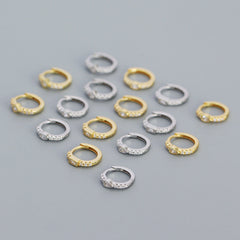 925 Sterling Silver Instagram-style High-end Diamond-studded Hoop Earrings