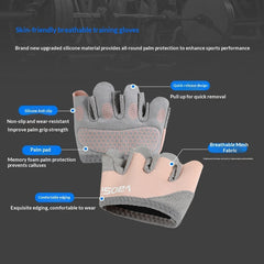 Guantes de fitness con medio dedo, resistentes a callos, antideslizantes y transpirables