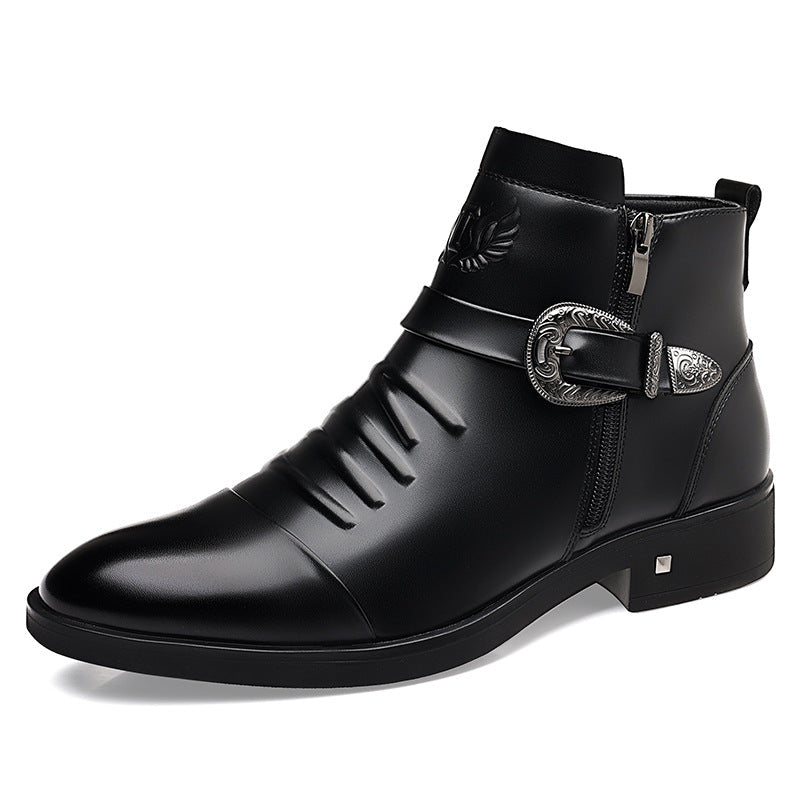 Bottes de mode britanniques en cuir pour homme, bottines Chelsea formelles pour le travail