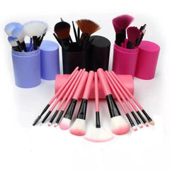 Set de 12 brochas de maquillaje para rubor, sombra de ojos, pestañas e iluminador