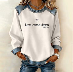 Sweat-shirt à col rond pour femme, imprimé tendance, à manches longues