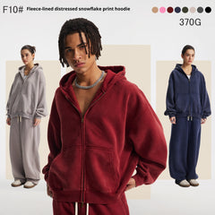Veste de sport et de loisirs pour hommes, délavée, à capuche et fermeture éclair