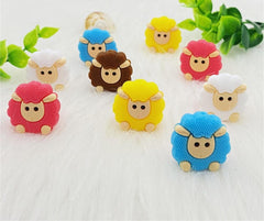 5 pièces animaux de bande dessinée en silicone, moutons de dentition pour enfants et nouveau-nés, anneau de dentition pour bébé, jouet de dentition