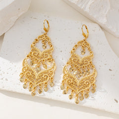 New Middle Eastern Gold-plated Heart-shaped Earrings