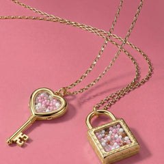 Key Lock Opening And Closing Necklace