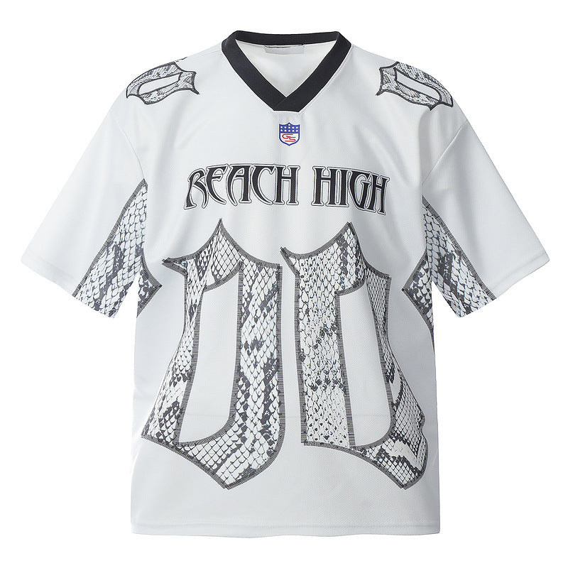 T-shirt en jersey à manches courtes avec motif d’écailles de serpent, coupe ample