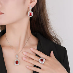 Collier, clous d’oreilles et bague en cuivre plaqué or pour femme, style européen et américain