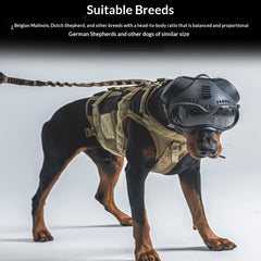 K9 Tactical Canine Head Mask Training Goggles Protective Face Shield