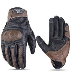 Breathable Touch Screen Motorcycle Riding Leather Gloves Men's Drop-resistant
