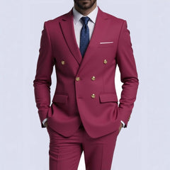 Mens Double-Breasted Fashionable Casual Blazer