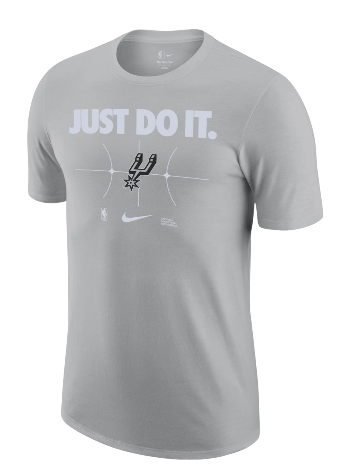 Grey Mens San Antonio Spurs Nike t-shirt with Just Do It print